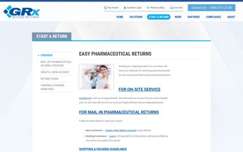 Pharmaceutical Returns customers | Start A Return
