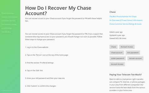 How Do I Recover My Chase Account? - GetHuman