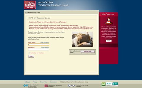 NCFBMIC Customer Portal: Login - Farm Bureau