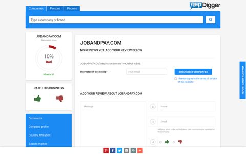 JOBANDPAY.COM reviews and reputation check - RepDigger