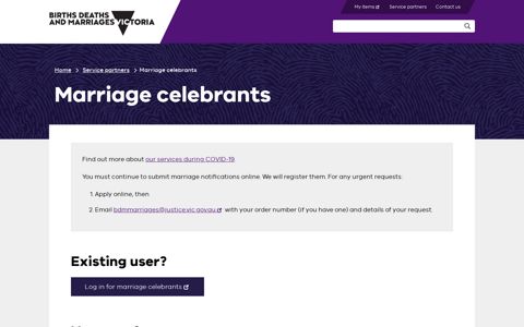 Marriage celebrants | Births Deaths and Marriages Victoria
