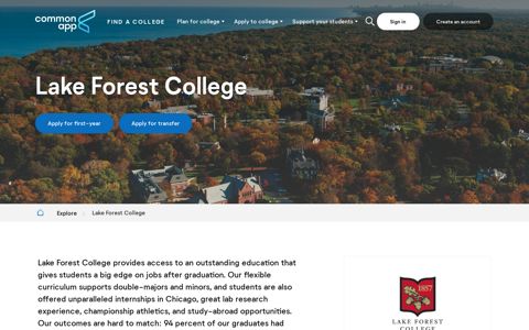 Apply to Lake Forest College - Common App