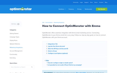 How to Connect OptinMonster with Emma