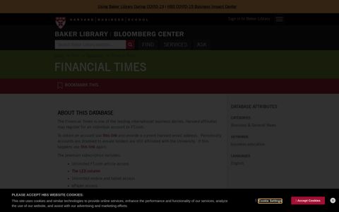 Financial Times | ft; ft.com | Baker Library | Bloomberg Center ...