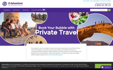 Book Your Bubble with Private Travel - G Adventures