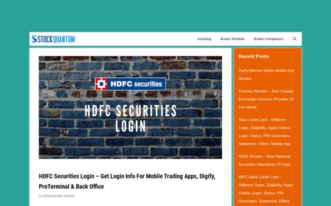 HDFC Securities Login - 2020 Mobile App, Desktop Login ...