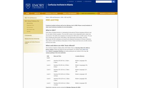 HSK and FAQ - Emory Confucius Institute - Emory University