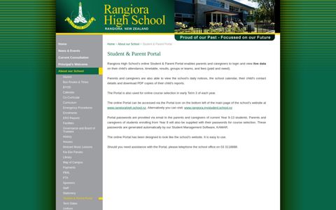 Student & Parent Portal - Rangiora High School