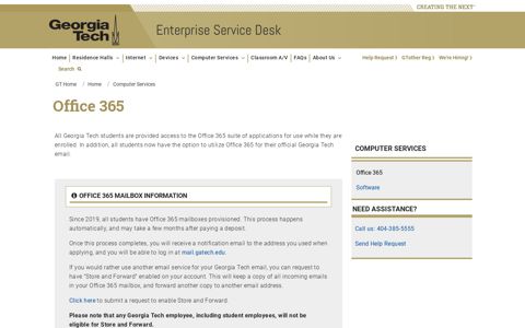 Office 365 - Enterprise Service Desk - Georgia Tech