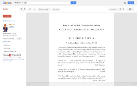 The First Affair: A Novel - Google Books Result