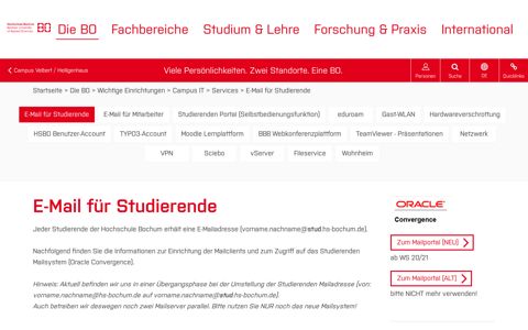 E-Mail für Studierende: Hochschule Bochum