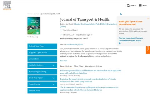 Journal of Transport & Health - Elsevier