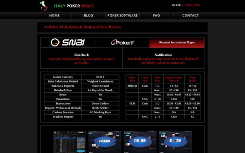 Snai Poker Rakeback, Accounts for Rent and Review