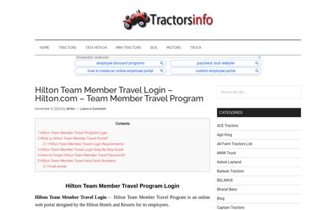 Hilton Team Member Travel Login - John Deere Tractors Price ...