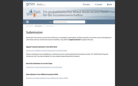 GESIS Panel: Submission