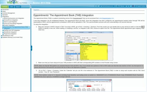 Eppointments' The Appointment Book (TAB) Integration