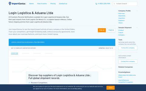 Login Logistica & Aduana Ltda | See Full Importer History ...
