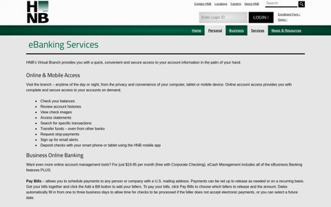 eBanking Services - HNB Bank