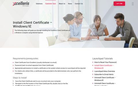 Install Client Certificate – Windows/IE – Excelleris