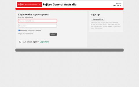 Fujitsu General Australia: Sign into