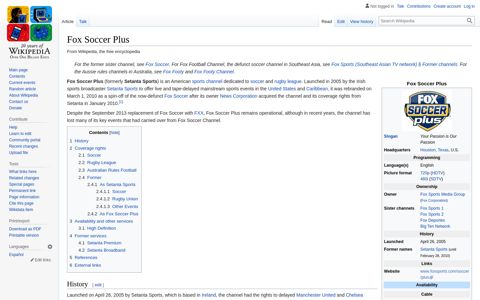 Fox Soccer Plus - Wikipedia