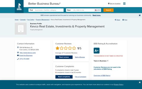 Kevco Real Estate, Investments & Property Management - BBB