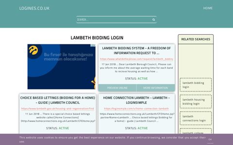 lambeth bidding login - General Information about Login