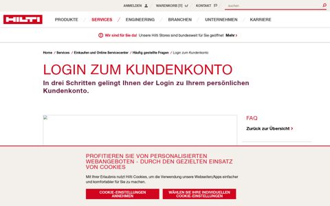 Login zum Kundenkonto - Hilti Deutschland