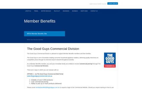 The Good Guys Commercial Division - MFAA Member Benefits