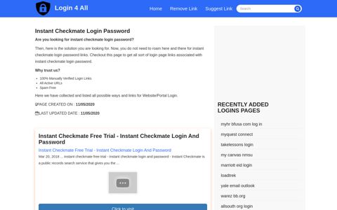 instant checkmate login password - Official Login Page [100 ...