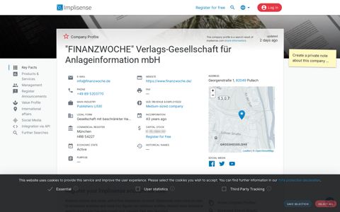 "FINANZWOCHE" Verlags-Gesellschaft für Anlageinformation mbH ...