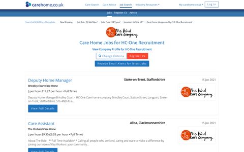 Care Home Jobs for HC-One Recruitment - Carehome.co.uk