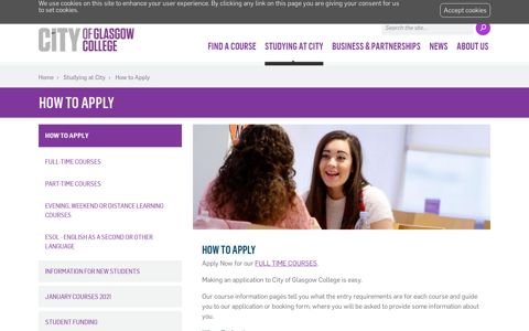 How to Apply | Application Information | City of Glasgow College
