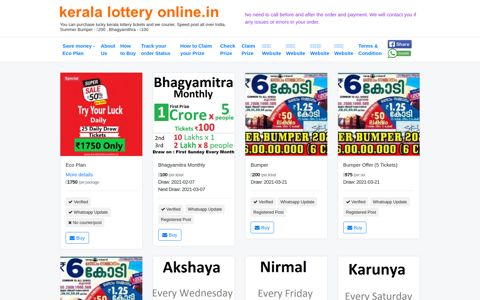 Trusted Kerala Lottery online - Buy Pooja bumper-Karunya ...