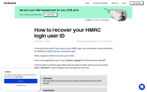 How to recover your HMRC login user ID – TaxScouts