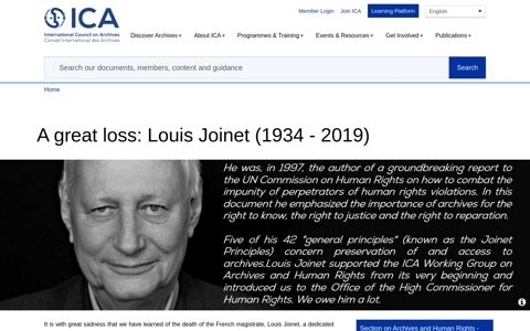 A great loss: Louis Joinet (1934 - 2019) | International Council ...