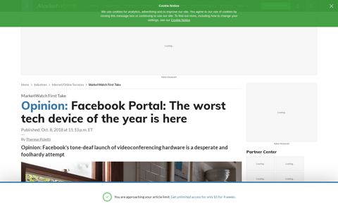 Facebook Portal: The worst tech device of the year is here ...