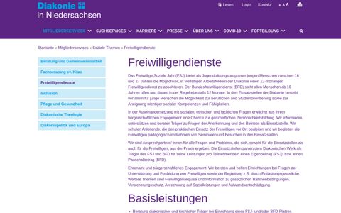 Freiwilligendienste - Diakonisches Werk in Niedersachsen