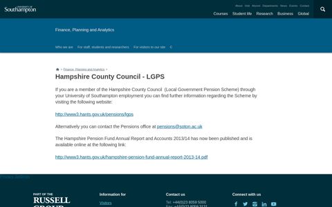 Hampshire County Council - LGPS | Finance, Planning and ...