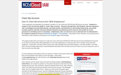 Claim My Account | NCEdCloud IAM Service