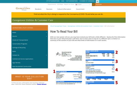 Bill Information – Georgetown Utilities & Customer Care