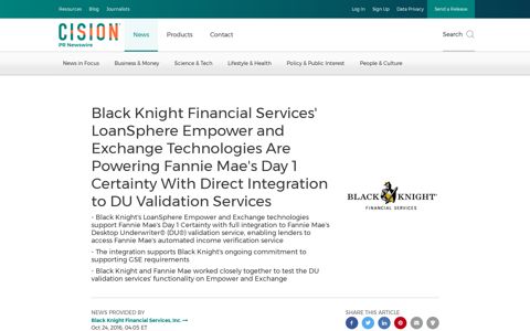 Black Knight Financial Services' LoanSphere Empower and ...