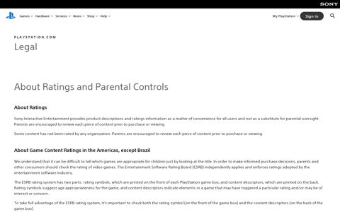 About Ratings and Parental Controls - PlayStation