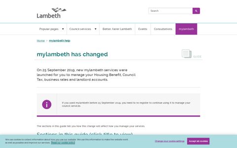 mylambeth has changed | Lambeth Council