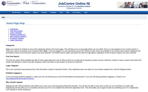 Help - JobCentre Online