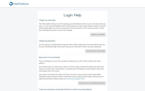 Login help | InterNations