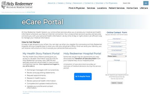 eCare Portal | Holy Redeemer Philadelphia, Meadowbrook