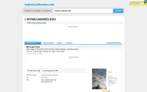 myiwu.indwes.edu at WI. IWU Login Portal - Website Informer
