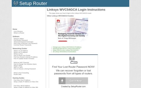 How to Login to the Linksys WVC54GCA - SetupRouter
