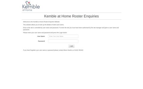 Kemble at Home - Login